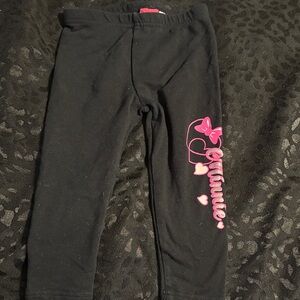 Disney Black Leggings with Pink Minnie Design